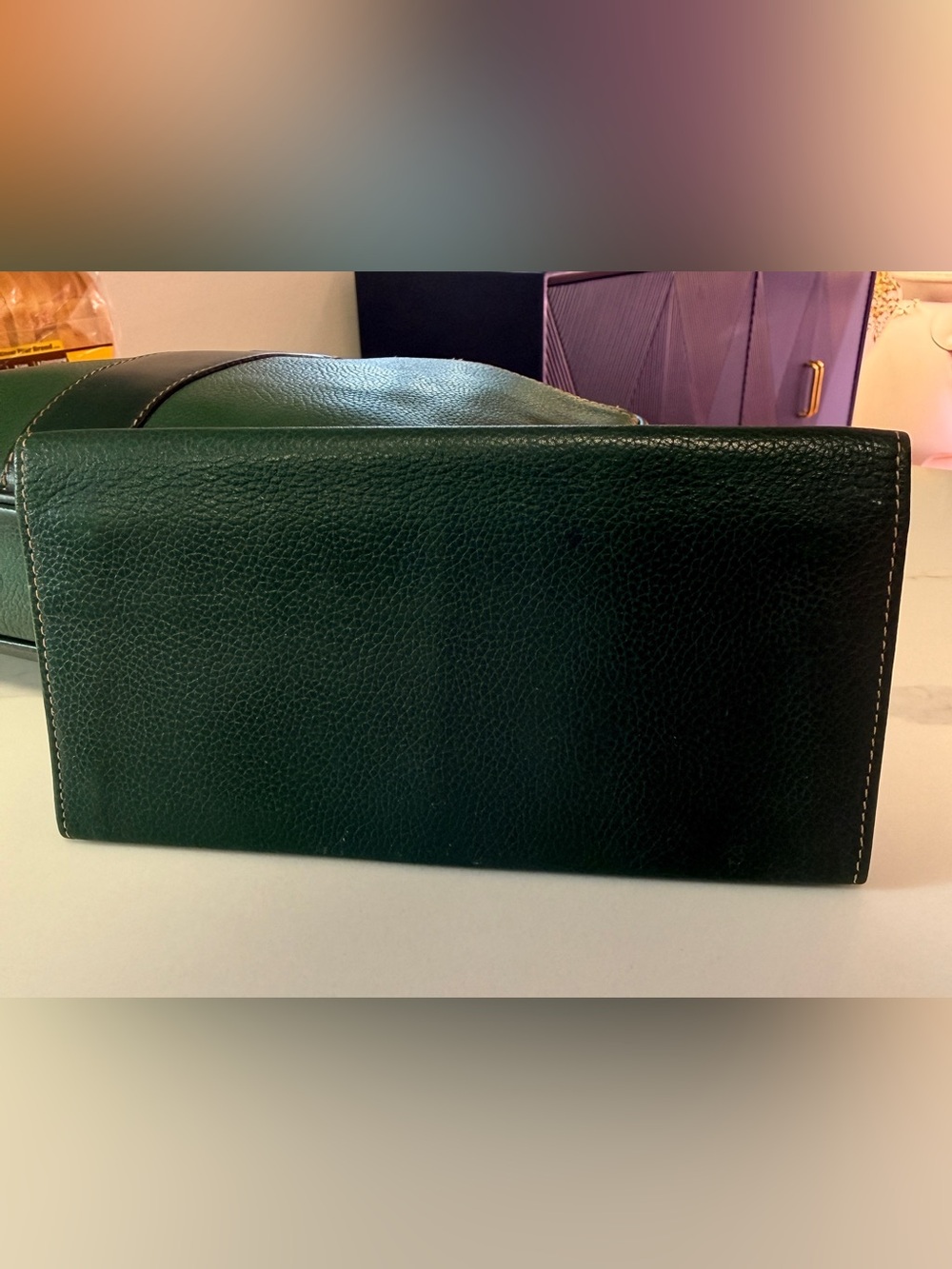 Dunhill Dark Green Leather Clutch Vanity Bag with Matching Wallet - Picture 7 of 15